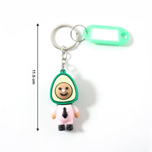 Cute Cartoon Avocado Character Keychain (1 Pc)