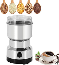 Stainless steel mill for herbs, spices, and coffee beans.
